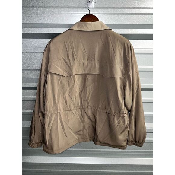 Tan Gallery Sport Gold Button Blouson Jacket Size L - Picture 8 of 9